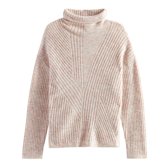 Marled Blush Ribbed Turtleneck Sweater: Pink by World Market
