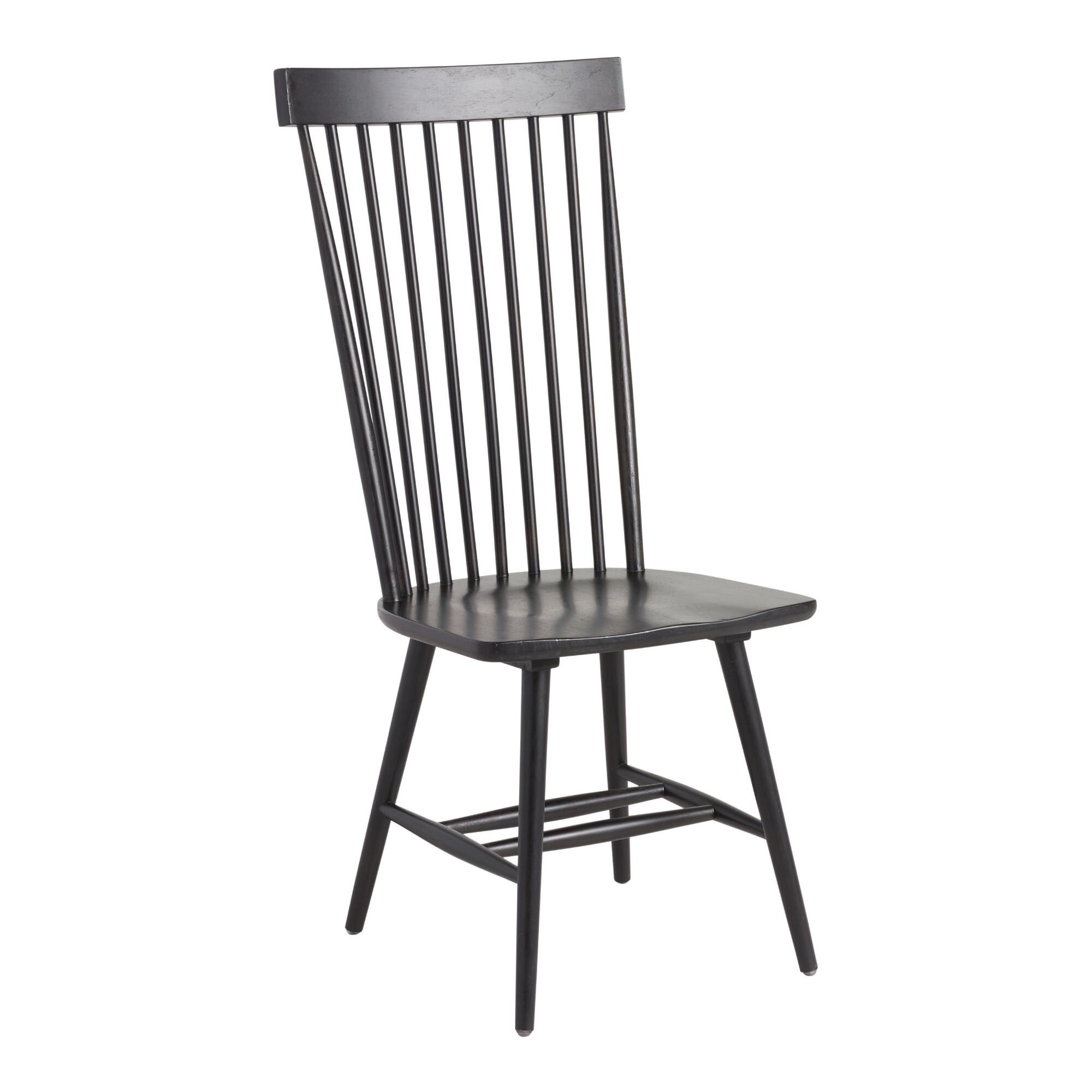 Black Wood Windsor Style Kamron Dining Chair Set of 2 by World Market