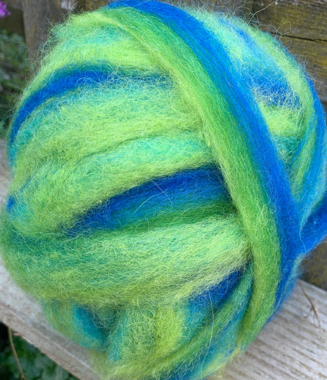 Alpaca Wool Blend Roving, 4 Ounces, "Chameleon"