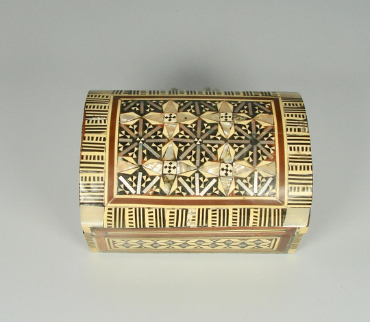 Handmade Egyptian Wood Jewelry Box Inlaid Mother Of Pearl