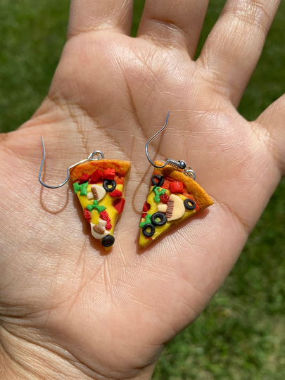 Everything Pizza Slice Earrings