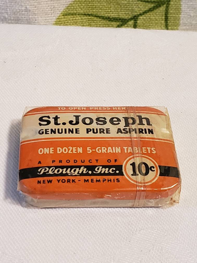 Vintage 1930S St Joseph Genuine Pure Aspirin Tin Unused Still Sealed