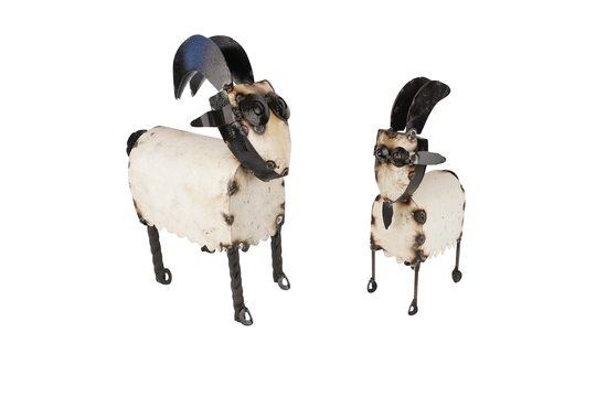 Recycled Metal Galapagos Goat-Mexican Folk Art-Decor-Farm-Farmhouse-Garden-Patio-Animal-Metal-Two Sizes