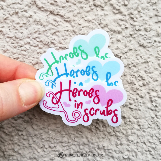 Nurse Gift Heroes in Scrubs Laptop Sticker Waterproof Vinyl Decal