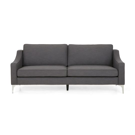 Best Selling Home Decor Cambrian Modern Dark Granite and Silver Polyester/Blend Sofa in Gray | 311391