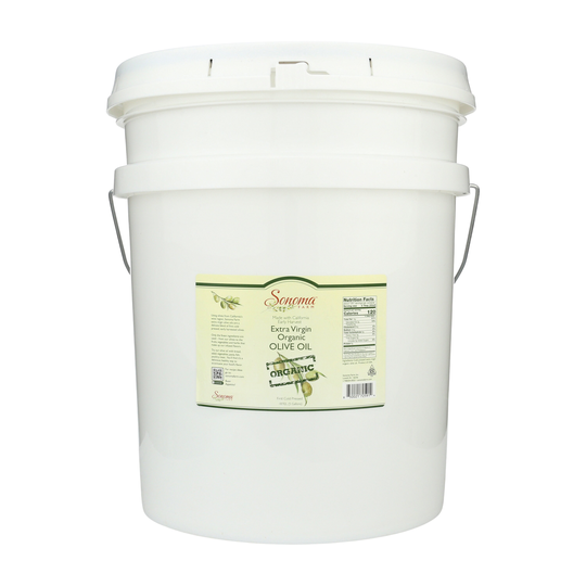 2022 Organic Crop California Extra Virgin Olive Oil Cold Pressed Bulk Pail 5 Gallon/19 Liter - Food Service