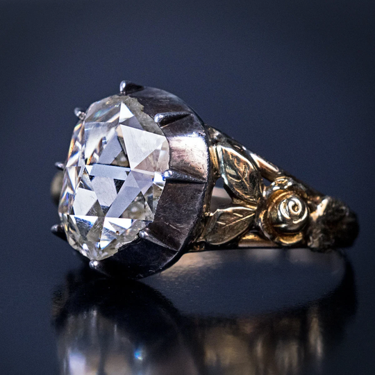 Antique Mid 19Th Century Rose Cut Diamond Ring