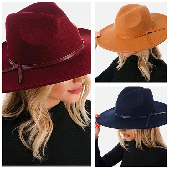 Wide Brim Fedora Hat Wool Blend Panama Flat Stiff Stylish Boho Fashion Sun For Women Party Dress Vacation Holiday Gift