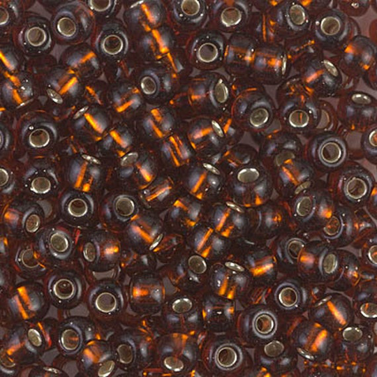 Seed Bead 6-5 Miyuki Beads 6/0 Silver Lined Dark Topaz 20 Grams Diy
