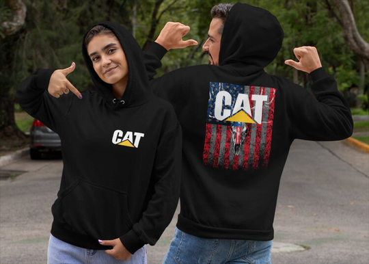 Cat Caterpillar Flag Hoodie Pullover - Unisex Adult Car