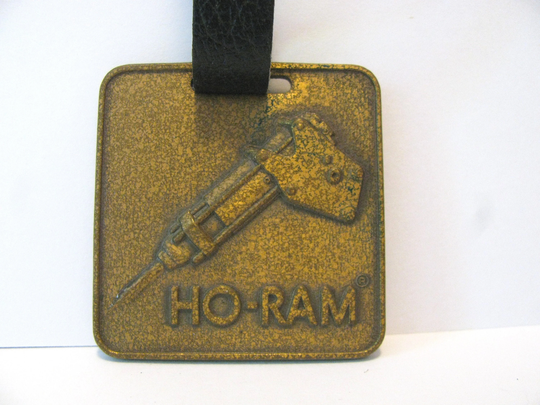 Ho-Ram Air Hammer Allied Steel & Tractor Products Inc. Of Solon Ohio Brass Advertising Pocket Watch Fob With Strap Construction Collectible