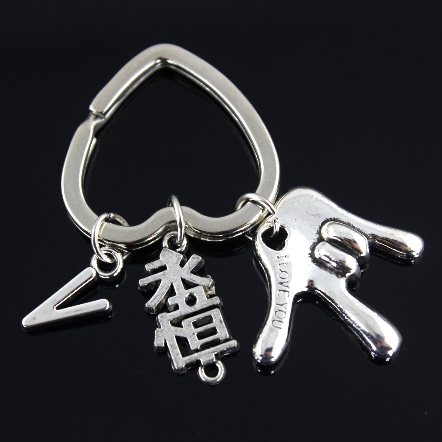 I Love You Keychain, Sign Language Keyringinitial Keychain, Eternal Love Keychain, Best Friend Gift, Gift For Mom, Boyfriend Gift