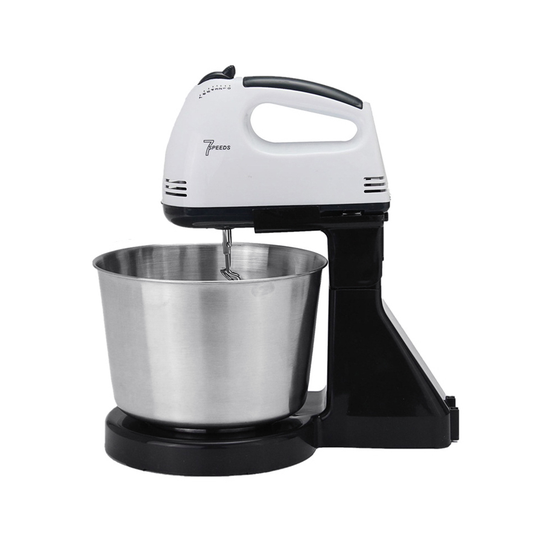 7 Speed Electric Food Cake Egg Dough Blender Handheld Stand Mixer with 1.7L Bowl - black