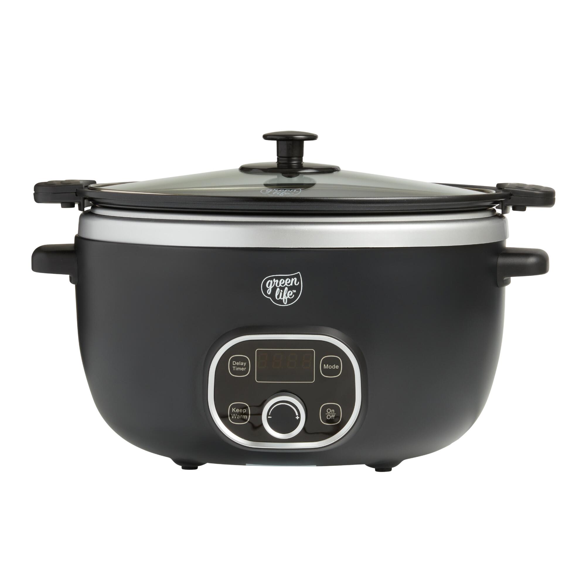 GreenLife Black Healthy Cook 6 Quart Slow Cooker by World Market