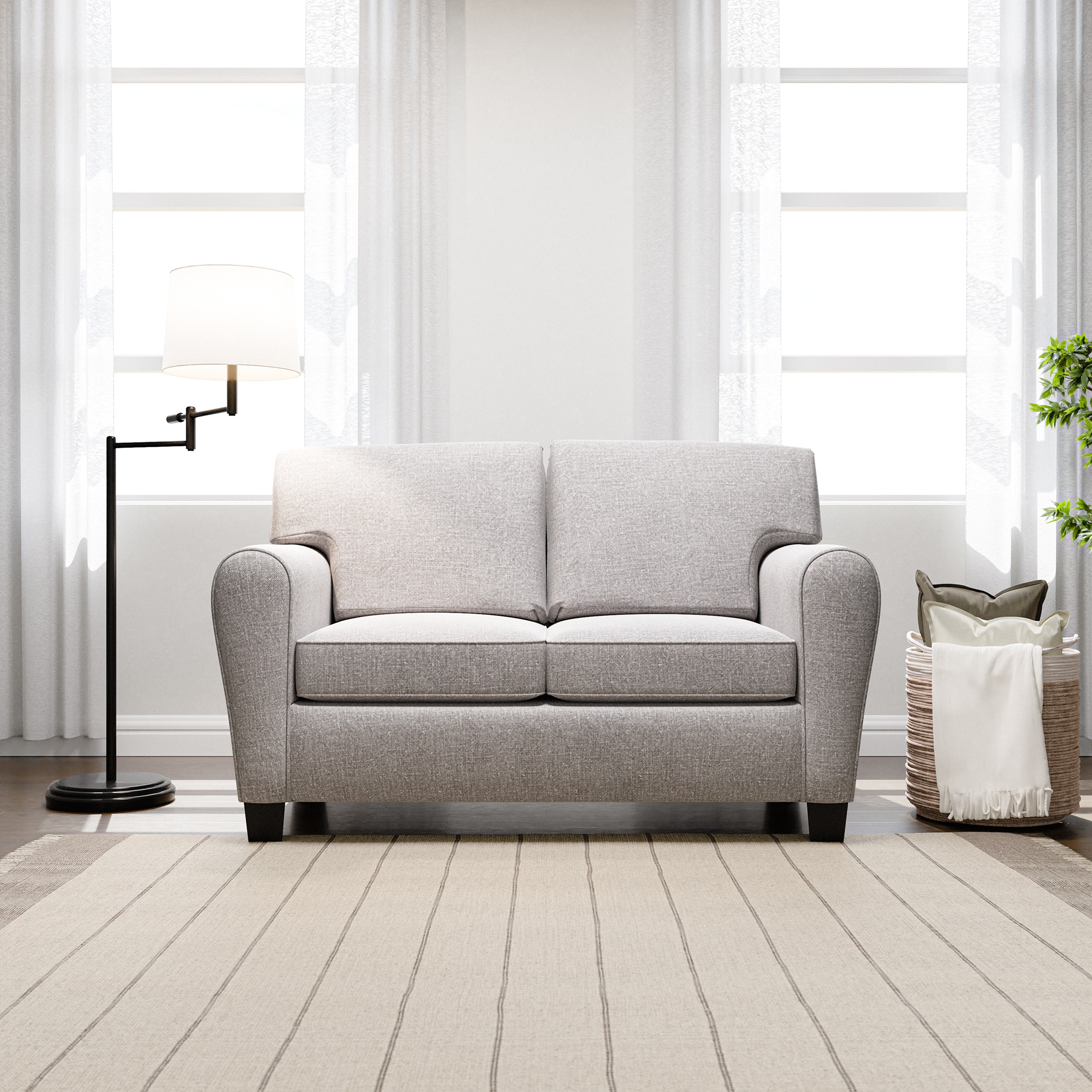Brookside Abby Casual Light Gray Polyester/Blend Loveseat | BS0004LVS00LG