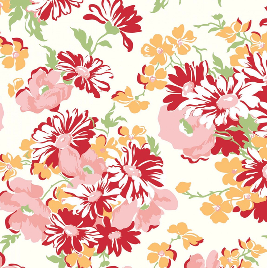 Cook Book Wide Back 106"-108" Daisy By Lori Holt Collection #wb11776R-Daisy Vintage Retro 1930S Reproduction