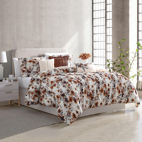 Amrapur Overseas Printed textured comforter set Multi Abstract Reversible King Comforter (Blend with Polyester Fill) | 3MLTICSE-FRG-KG