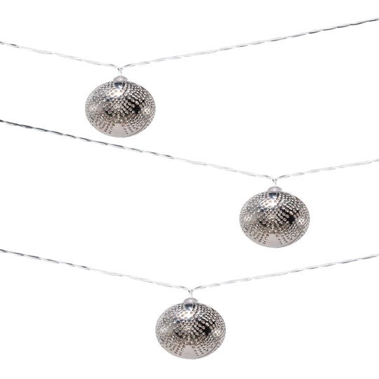 Silver Droplet Solar LED 10 Bulb String Lights - Metal by World Market