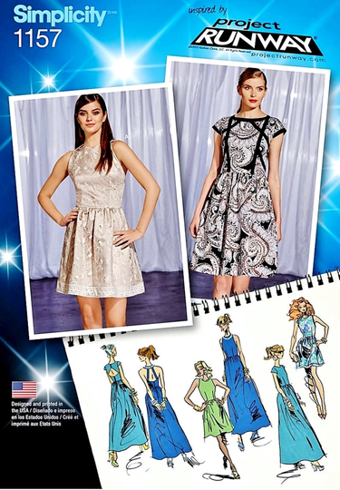 Sewing Pattern Women's Dress Pattern, Project Runway Misses' Formal Simplicity 1157