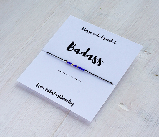 Badass Morse Code Bracelet, Best Friend Gifts, Friendship Gift For Friend, Boy Badass, Bracelet