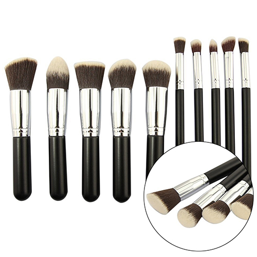 10Pcs Premium Synthetic Blend Makeup Brush Set Cosmetic Foundation Beauty Tool