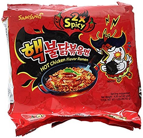 Samyang Hot chicken stir fried ramen noodle (2X Spicy 5 pk)