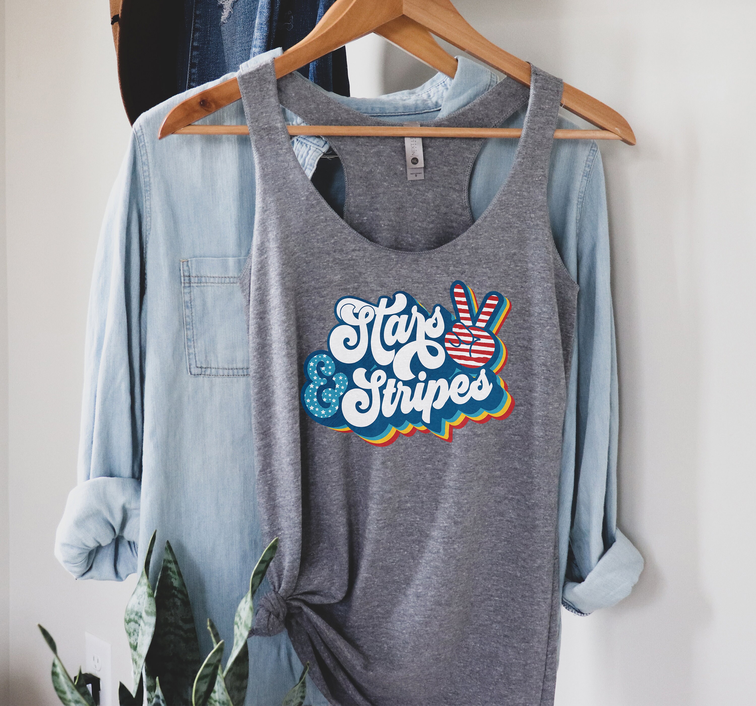 Womens Racerback Stars & Stripes Tank Top 4Th Of July Tanks Fourth Of July Tops