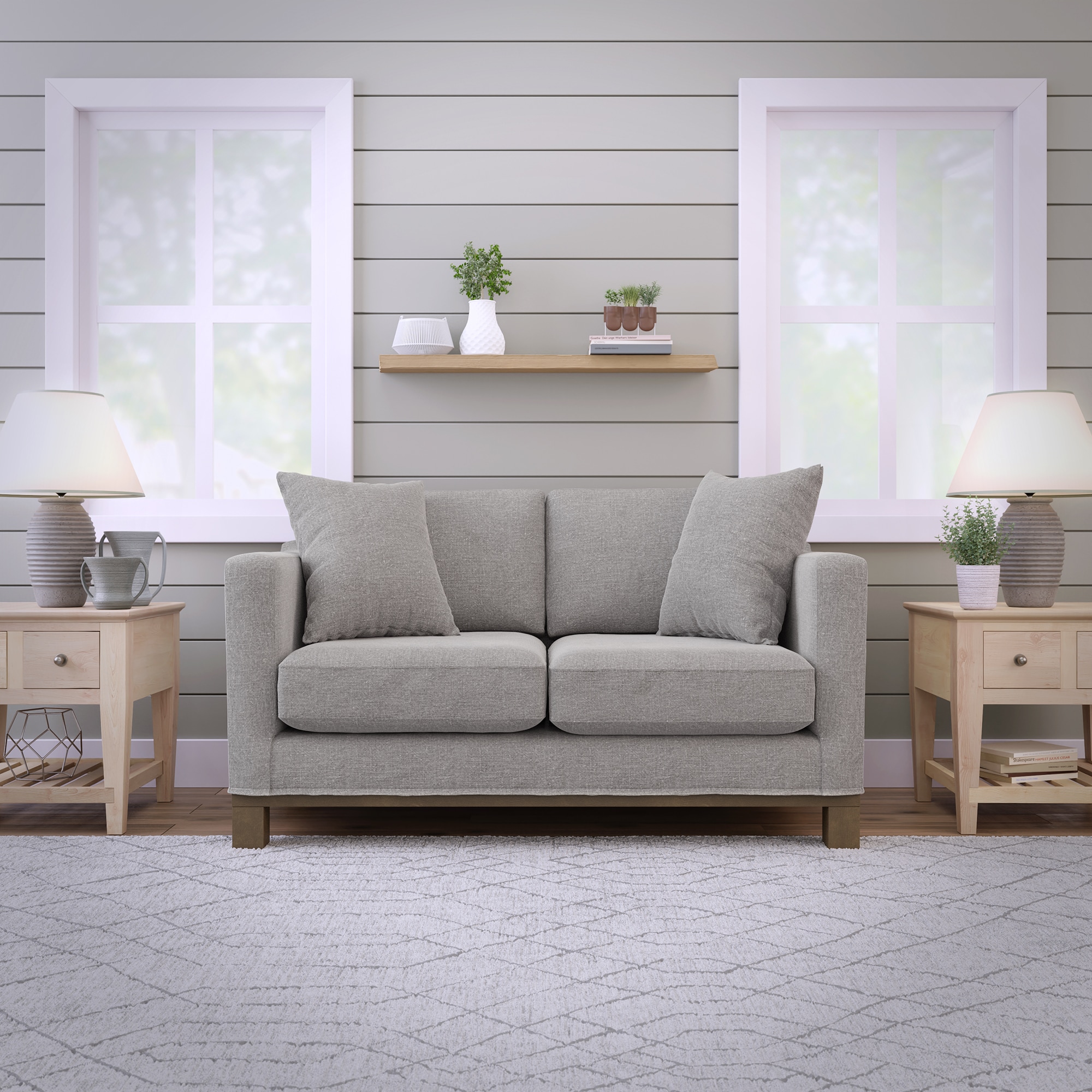 Brookside Kay Modern Light Gray Polyester/Blend Loveseat | BS0002LVS00LG