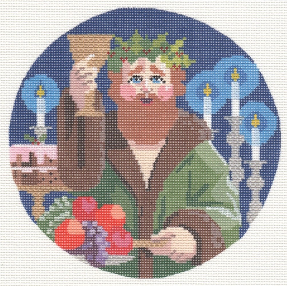 Needlepoint Handpainted Christmas Carol Ghost Christmas Present Labors Of Love -Free Us Shipping