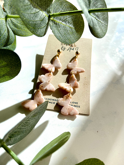 Butterfly/Handmade Butterfly Earrings/ Dangle Fashion Earrings Clay Statement Polymer