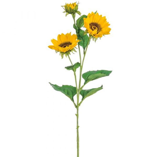 Artificial Sunflower Set Of 3 Stems W/3 Blooms Each 27In Yellow