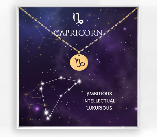 Capricorn Necklace - Horoscope, Astrology Capricorn Necklace, Bridesmaids Gift, Zodiacs
