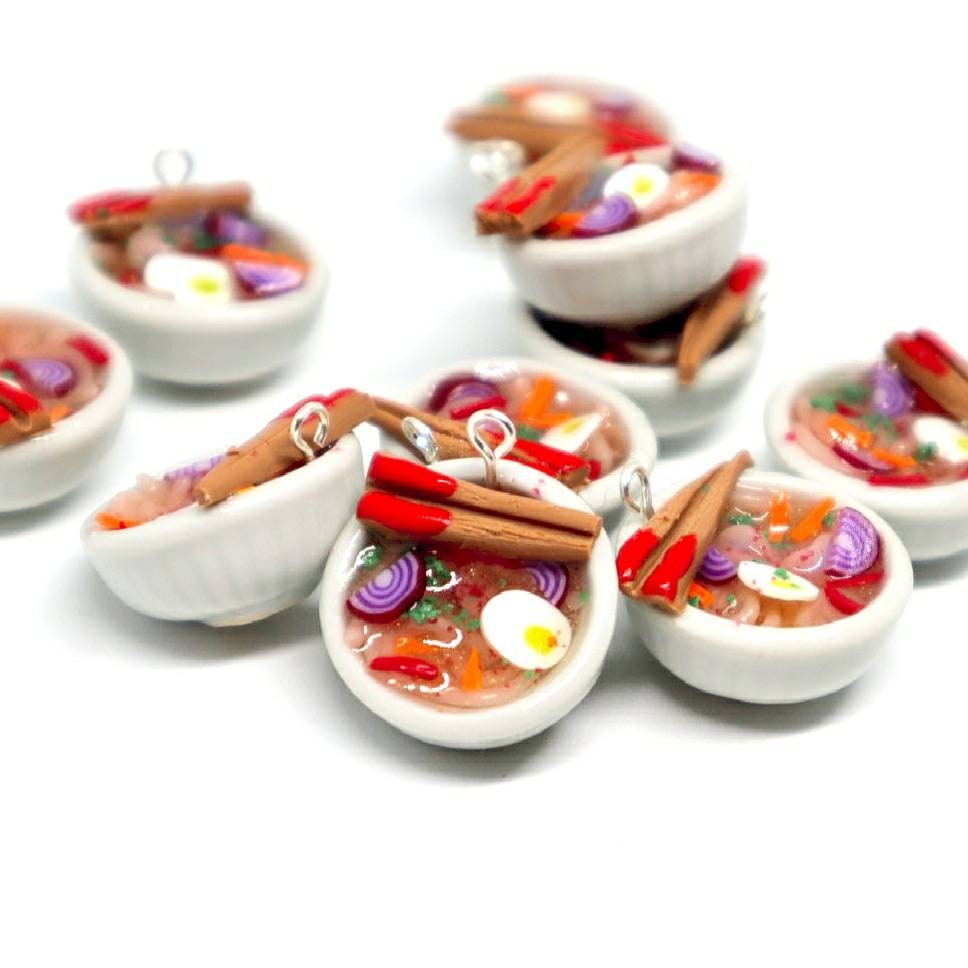 Preorder Ramen Bowl Cookie Food Kawaii Polymer Clay Charm; Knitting Stitch Marker; Crochet Progress Keeper