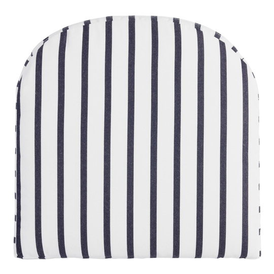 Sunbrella Indigo Lido Stripe Gusseted Outdoor Patio Chair Cushion: Blue - Acrylic by World Market