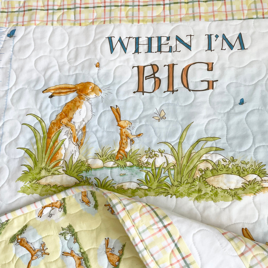When I'm Big, Guess How Much I Love You/ You Baby Quilt/ Gender Neutral Quilt/53x34''/ To Toddler Quilt