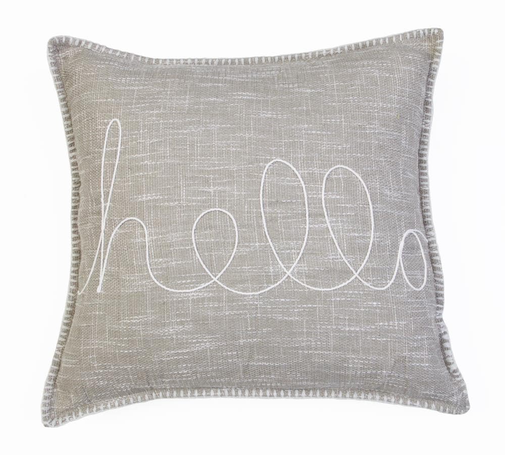 Decor Therapy Thro by Marlo Lorenz 20-in x 20-in Taupe Polyester Blend Faux Linen Indoor Decorative Pillow in Brown | TH021870003E