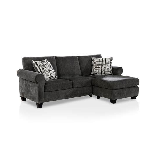 Furniture of America Lassen Modern Gray Polyester/Blend Sectional | IDF-6211-SEC