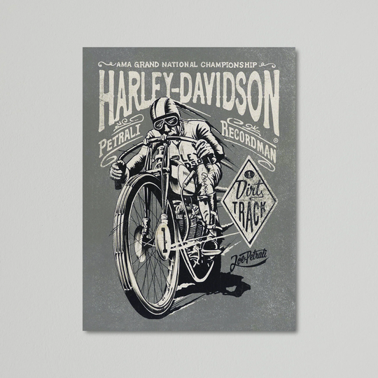 Vintage Harley Davidson Dirt Track Poster
