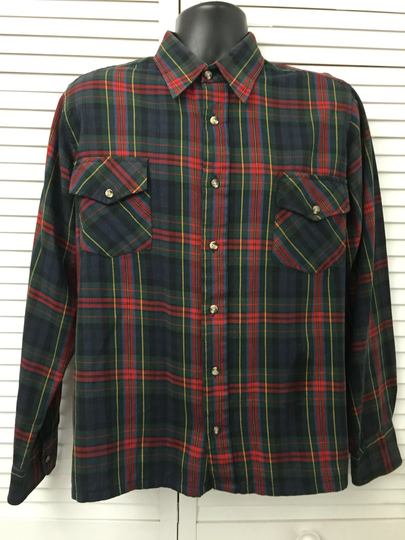 Vintage Woolrich Cotton Wool Blend Red Plaid Long Sleeve Shirt Preppy Unisex Classic 40 60 Washable 52 C