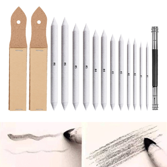 1 Set Blending Stumps User-friendly High Durability Paper Pencil Pointer Sandpaper Lead Pointer Sketch Drawing Kit School Supplies