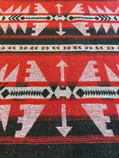 Wool Blend Southwest Print in Red Black & Grey