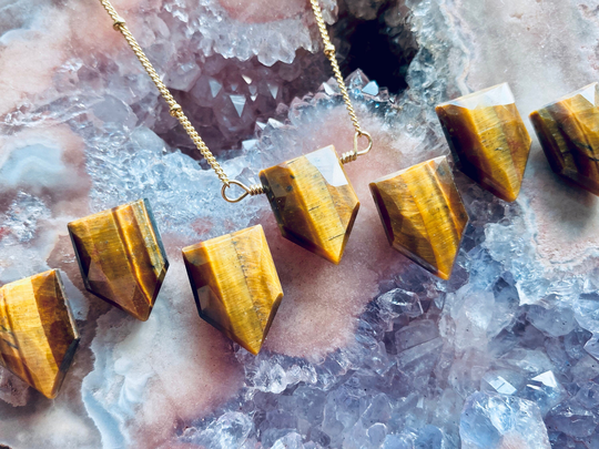 Raw Tigers Eye Necklace Real Tigers Jewelry Womens Mens Tiger Cats Pendant
