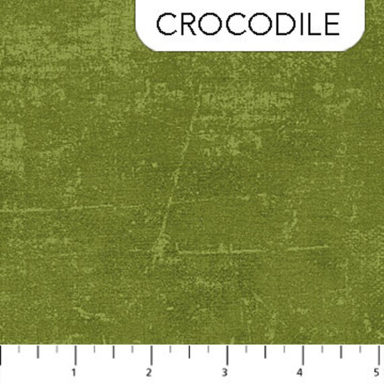 Crocodile Green Blender Canvas Collection By Deborah Edwards For Northcott Fabrics 44 Inches Wide 100% Cotton Quilting Fabric Nc 9030-75