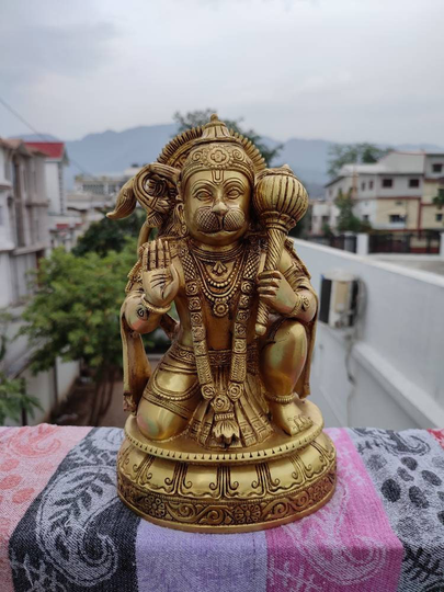 Hanuman Statue - Brass Lord Ram Bhakt 11" Inch For Altar & Temple Devotee Of Rama, Bajrang Bali
