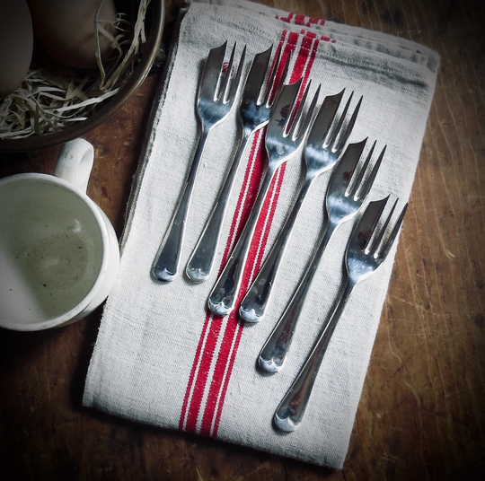 Vintage Silver Forks Seafood England Set Of Six Silverplate Silverware