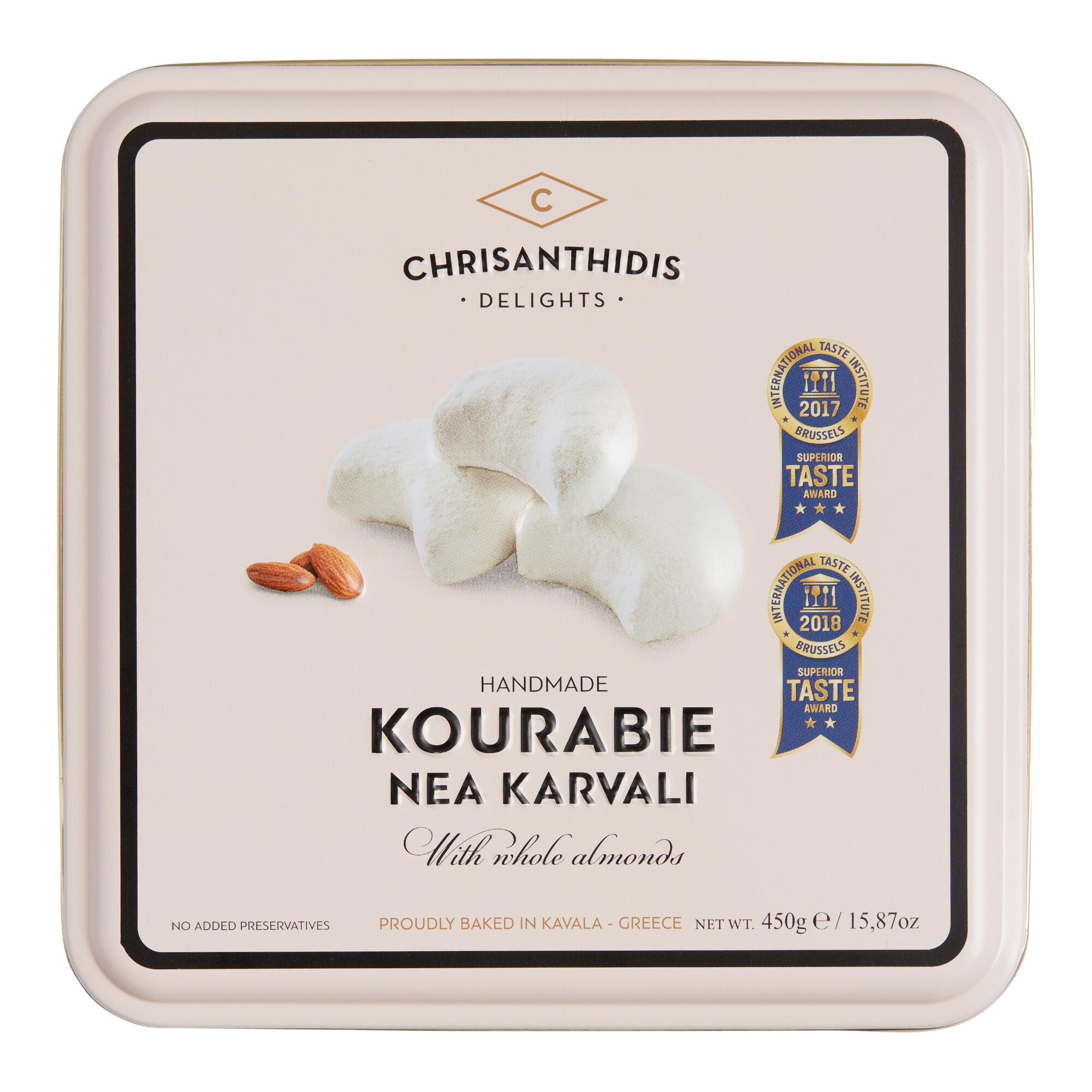 Chrisanthidis Almond Kourabie Butter Cookies Tin by World Market