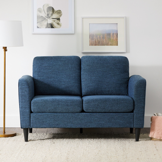 Brookside Clara Modern Navy Polyester/Blend Loveseat in Blue | BS0009LVS00NV