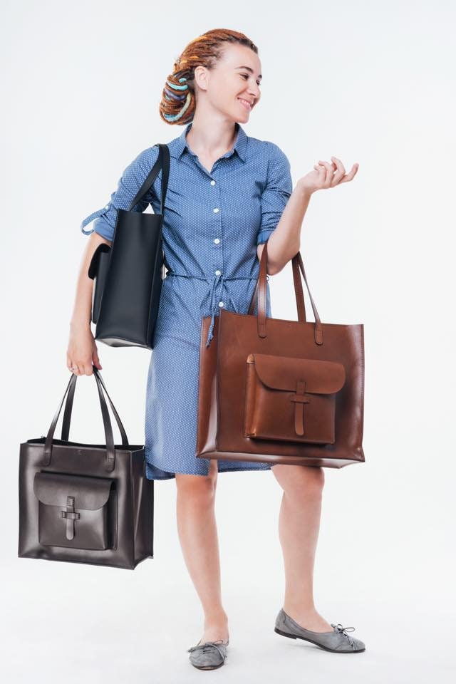 Brown Tote Bag - Bag For Women Laptop Leather Personalized