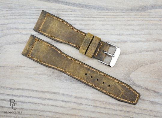 Brown Leather Pilot Watch Strap 20mm/21mm/22mm Crazy Horse Band Wristwatch Men's Strap Iwc, Hamilton