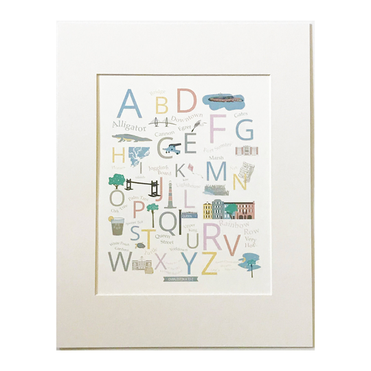 Charleston Atoz Print, Baby Gift, Shower Wall Art, Sc, Gifts, Nursery Decor